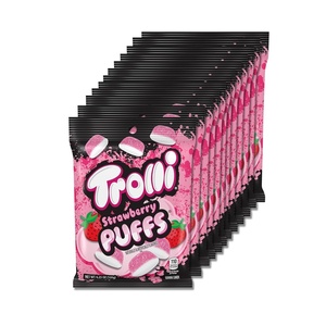 image:imageTrolli Peachie Os Rings Sour Gummy Candy 63 Ounce Bags Pack of 8Strawberry Puffs 425 oz 12 Pack